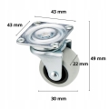 KÓŁKO MEBLOWE ŁOŻYSKOWE KULKOWE GUMOWANE OBROTOWE FI 30 MM 300N METAL GUMA