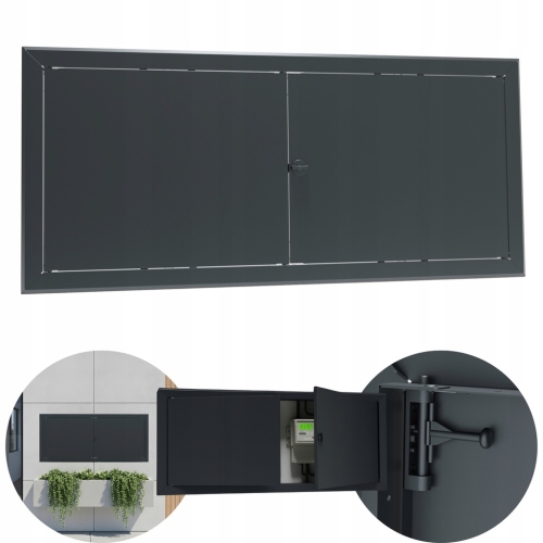 DRZWICZKI REWIZYJNE OSŁONA KLAPA 110X40 CM REWIZJA METALOWA GRAFITOWA