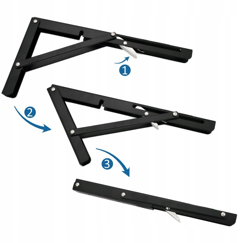 KĄTOWNIK SKŁADANY 200x105x1.5mm CZARNY STALOWY Z MECHANIZMEM SPRĘŻYNOWYM