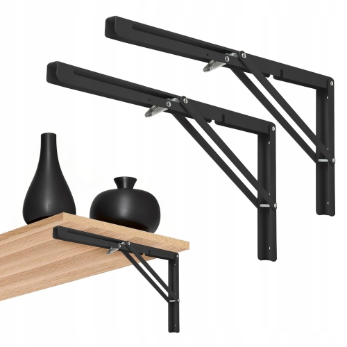 KĄTOWNIK SKŁADANY 300x155x1.5mm CZARNY STALOWY Z MECHANIZMEM SPRĘŻYNOWYM