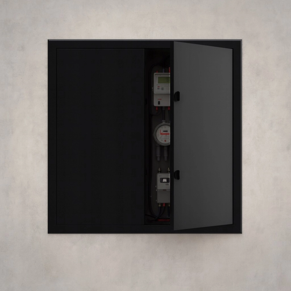 DRZWICZKI REWIZYJNE MASKUJĄCE OSŁONA REWIZJA KLAPA 90X120 CM METAL CZARNY