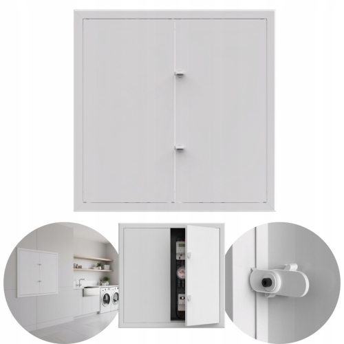 DRZWICZKI REWIZYJNE OSŁONA INSTALACJI REWIZJA 90X120 CM METALOWE BIAŁE