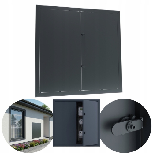 DRZWICZKI REWIZYJNE OSŁONA INSTALACJI REWIZJA 90X120 CM METALOWE GRAFITOWE