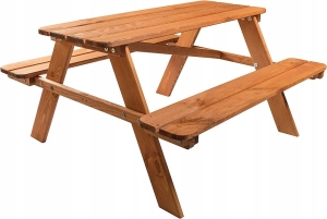 ŁAWKA PIKNIKOWA DREWNIANA DLA DZIECI STOLIK STÓŁ OGRODOWY 90 cm