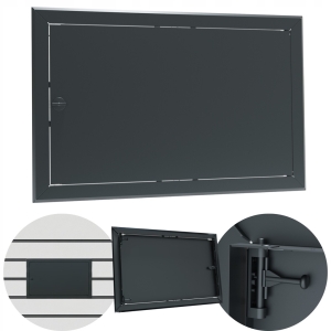 DRZWICZKI REWIZYJNE METALOWE MASKUJĄCE OSŁONA INSTALACJI 70X40 CM GRAFIT