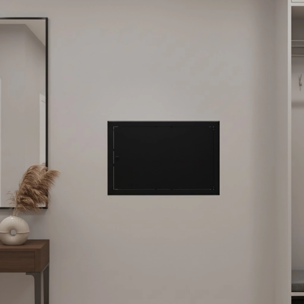 DRZWICZKI REWIZYJNE KLAPA OSŁONOWA INSTALACJI 40X30 CM REWIZJA METAL CZARNE
