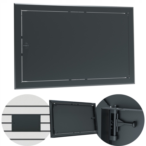 DRZWICZKI REWIZYJNE OSŁONOWE KLAPA 60X30 CM REWIZJA MALOWANA METAL GRAFIT