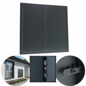DRZWICZKI REWIZYJNE OSŁONA 100X90 CM REWIZJA MASKUJĄCA METALOWA GRAFIT
