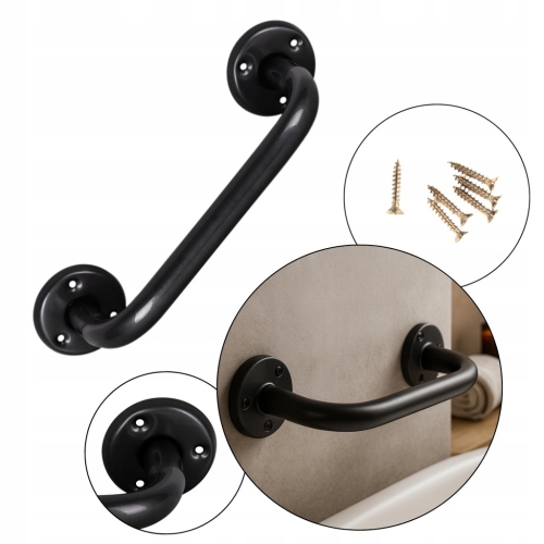 ANTABA DRZWIOWA POCHWYT DO DRZWI BRAM FURTEK 200 MM UCHWYT 20 CM CZARNY