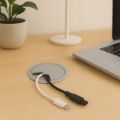 PRZEPUST KABLA MASKUJĄCY FI 6 CM PRZELOTKA NA KABEL Z POKRYWĄ POPIEL