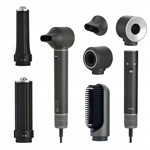 SUSZARKA DO WŁOSÓW LOKÓWKA PRO 5W1 3 PRĘDKOŚCI JONIZACJA 1300 W GRAFITOWA