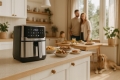 FRYTKOWNICA BEZTŁUSZCZOWA AIR FRYER FRYTOWNICA DUŻA MISA KOSZ 6,5L SREBRNA
