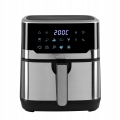 FRYTKOWNICA BEZTŁUSZCZOWA AIR FRYER FRYTOWNICA DUŻA MISA KOSZ 6,5L SREBRNA