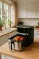 FRYTKOWNICA BEZTŁUSZCZOWA AIR FRYER FRYTOWNICA DUŻA MISA KOSZ 6,5L SREBRNA