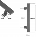 ANTABA DO DRZWI 400 MM POCHWYT DRZWIOWY UCHWYT PROSTOKĄTNY 4X2 CM CZARNY