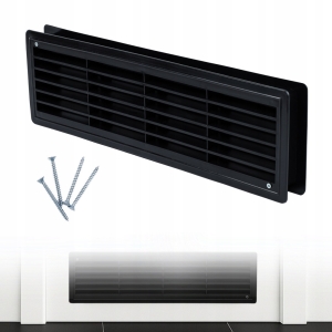 KRATKA WENTYLACYJNA DRZWIOWA WC DO DRZWI SZAFY CZARNA ŁAZIENKOWA 43 cm