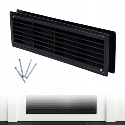 KRATKA WENTYLACYJNA DRZWIOWA WC DO DRZWI SZAFY CZARNA ŁAZIENKOWA 43 cm