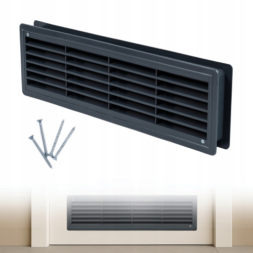 KRATKA WENTYLACYJNA DRZWIOWA WC DO DRZWI GRAFIT ANTRACYT ŁAZIENKOWA 43 cm