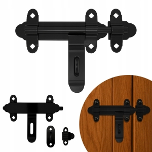 ZASUWA BRAMOWA DRZWIOWA GARAŻOWA ZASUWKA RYGLOWA RYGIEL BRAMY 350 MM CZARNY