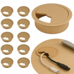 PRZEPUST KABLA OKRĄGŁY MASKUJĄCY FI 6 CM ZESTAW PRZELOTEK 60 MM 10 SZT BUK