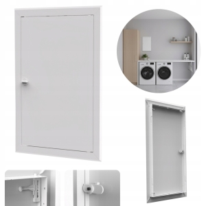 Drzwiczki rewizyjne 30x80 cm - białe metalowe - osłona instalacji rewizja klapa