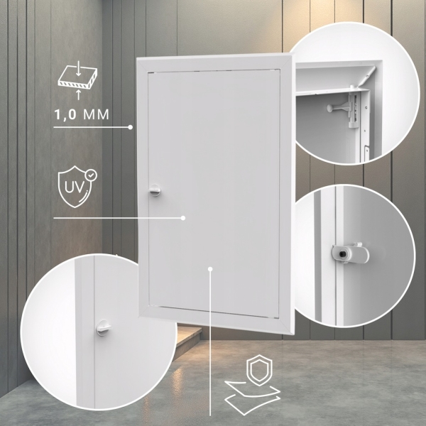 DRZWICZKI REWIZYJNE OSŁONA INSTALACJI REWIZJA 40X60 CM METALOWE BIAŁE