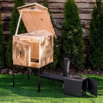 WĘDZARNIA OGRODOWA DREWNIANA 50x50x50 PALENISKO 20x20x25 IMPREGNOWANA