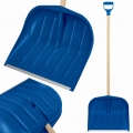 Łopata do śniegu - NIEBIESKA - ze stylem drewnianym - zgarniacz - wzmocniona solidna szufla do odśnieżania