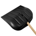 Łopata do śniegu - CZARNA - ze stylem drewnianym - zgarniacz - wzmocniona solidna szufla do odśnieżania