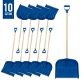 Zestaw 10 sztuk łopat do śniegu w kolorze niebieskim ze stylem drewnianym - NIEBIESKIE łopaty śniegowe