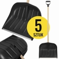 Zestaw 5 sztuk łopat do śniegu w kolorze czarnym ze stylem drewnianym - CZARNE łopaty śniegowe