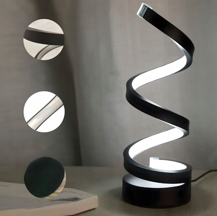 LED SPIRALNA LAMPKA NOCNA LAMPA STOŁOWA OŚWIETLENIE DEKORACYJNE DO SYPIALNI