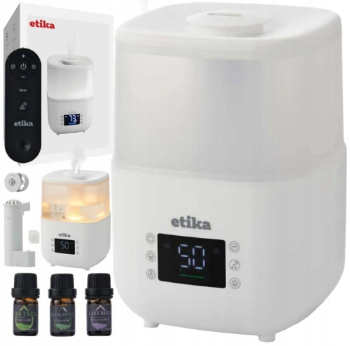 NAWILŻACZ POWIETRZA 3w1 4L HIGROMETR AROMATERAPIA DYFUZOR JONIZATOR BIAŁY