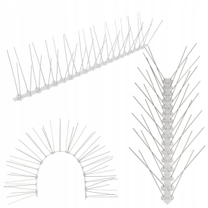 METALOWE KOLCE STALOWE NA PTAKI GOŁĘBIE WRÓBLE NA PARAPET GZYMS 50 cm