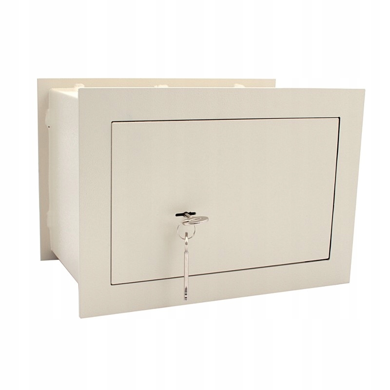 SEJF MECHANICZNY DO WMUROWANIA 33X20X23CM NA DOKUMENTY PIENIĄDZE NA KLUCZ
