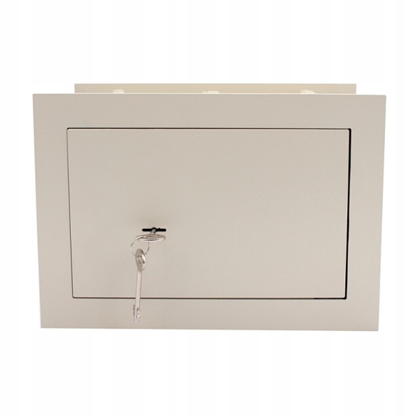 SEJF MECHANICZNY DO WMUROWANIA 33X20X23CM NA DOKUMENTY PIENIĄDZE NA KLUCZ