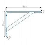 KĄTOWNIK WSPORNIK POD PÓŁKĘ BLAT WMACNIANY MK 280X400X30X4 CZARNY