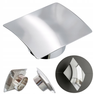 KRATKA WENTYLACYJNA NIERDZEWNA WYPUKŁA 170 x 150mm FI 100 mm CHROM Z SIATKĄ