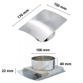 KRATKA WENTYLACYJNA NIERDZEWNA WYPUKŁA 170 x 150mm FI 100 mm CHROM Z SIATKĄ