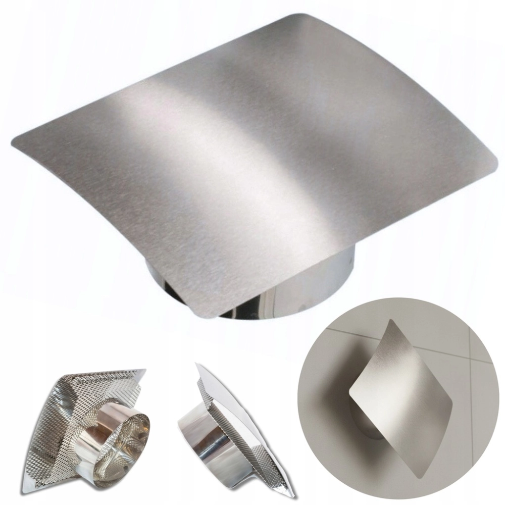 KRATKA WENTYLACYJNA NIERDZEWNA WYPUKŁA 170 x 150 mm FI 100 mm INOX Z SIATKĄ