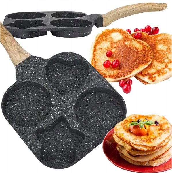 PATELNIA DO SMAŻENIA JAJEK RACUCHÓW PANCAKES PLACKÓW INDUKCJA GAZ 4KSZTAŁTY