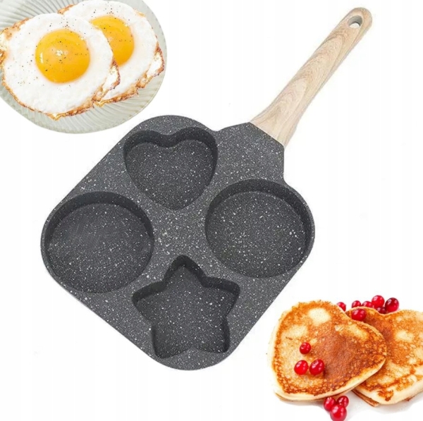 PATELNIA DO SMAŻENIA JAJEK RACUCHÓW PANCAKES PLACKÓW INDUKCJA GAZ 4KSZTAŁTY