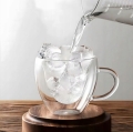 KUBEK MIŁOSNY SZKLANKA W KSZTAŁCIE SERCA PODWÓJNA ŚCIANA ŻAROODPORNA 250ML