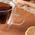 KUBEK MIŁOSNY SZKLANKA W KSZTAŁCIE SERCA PODWÓJNA ŚCIANA ŻAROODPORNA 250ML