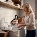ZLEW GOSPODARCZY SZAFKA 45X50 BATERIA ELASTYCZNA DOZOWNIK UMYWALKA KOMORA