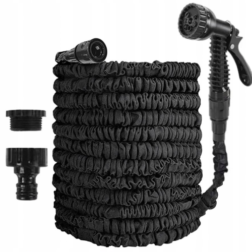 WĄŻ OGRODOWY ELASTYCZNY ROZCIĄGLIWY 30M PISTOLET ZRASZACZ ZŁĄCZKI ZESTAW