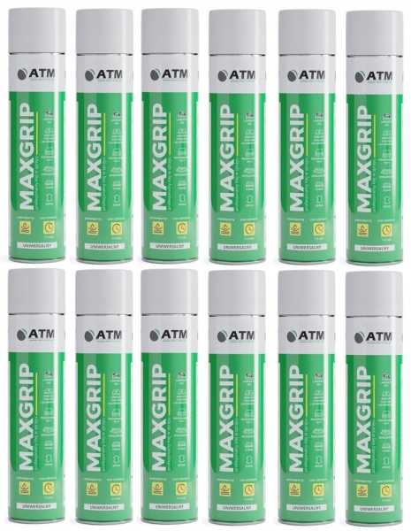 12szt MAXGRIP KLEJ KONTAKTOWY W SPRAYU 600 UNIWERSALNY WODOODPORNY DO MEBLI