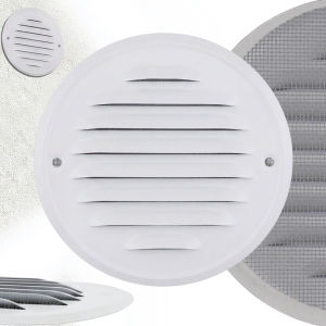 KRATKA WENTYLACYJNA METALOWA Z SIATKĄ OKRĄGŁA PRZYKRĘCANA FI 100 BIAŁA