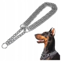 MOCNA OBROŻA ZACISKOWA METALOWA ŁAŃCUSZKOWA 3 RZĘDY DLA PSA 45 CM ŁAŃCUCH