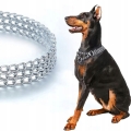 MOCNA OBROŻA ZACISKOWA METALOWA ŁAŃCUSZKOWA 3 RZĘDY DLA PSA 45 CM ŁAŃCUCH